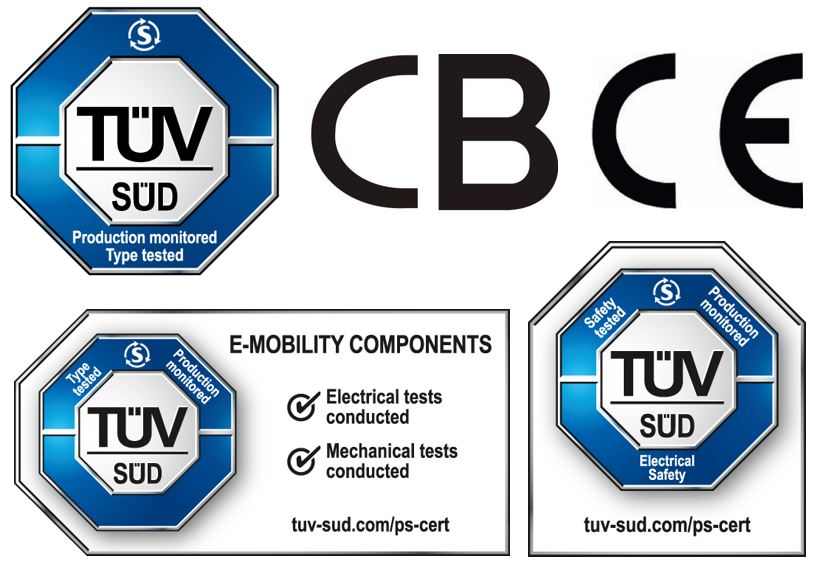 TUV SUD电动汽车充电设施相关认证标志