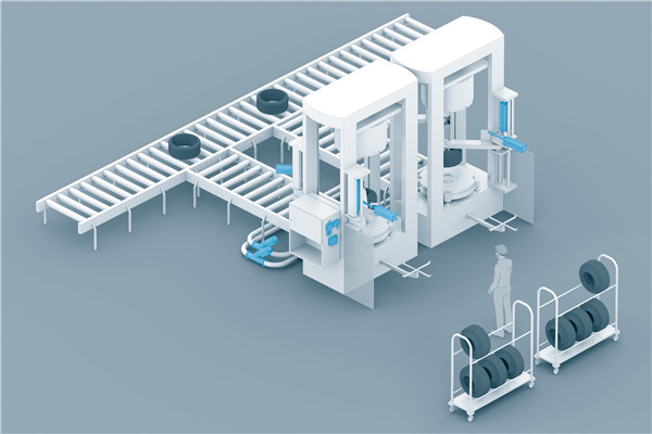 采用 Festo Motion Terminal（数字控制终端）VTEM 现在就能挖掘出轮胎成型机上下料工作中的节能潜力