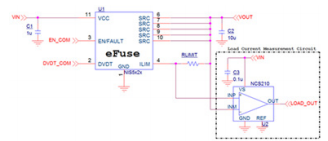 图：NIS5020通过检测Rlim 电压测量负载电流