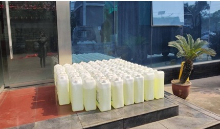 胜达泵业捐赠100桶消毒液，助力长动集团复工复产