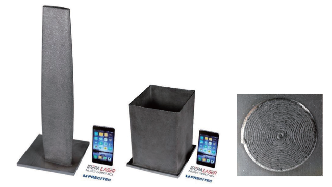 图 2: 316L 自由成形的3D 面和表面耐腐蚀图层 （不锈钢，直径 1 毫米丝材）