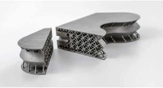 用于航天器的3D打印钛插入件的晶格结构横截面，在减轻重量的同时还能优化强度。