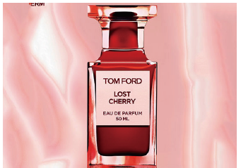 图3：Verescence为Tom Ford Beauty制造的50毫升Lost Cherry落红樱桃香水瓶满足了社交媒体的拍照分享欲望。