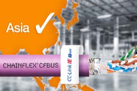 通过CC-Link IE Field认证的igus易格斯高柔性以太网电缆，适用于拖链运动