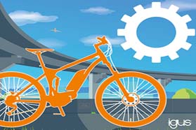 自润滑的igus 3D打印链轮实现电动自行车的静音骑行