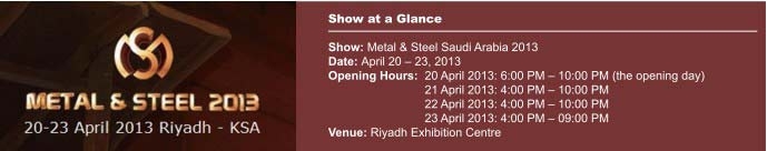 Optimal opportunities in Metal & Steel Saudi Arabia 2013