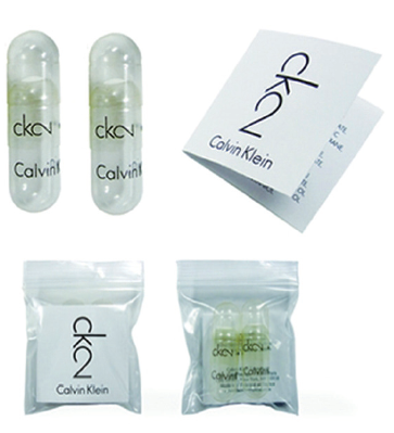 Calvin Klein 发布的CK2 香水采用Orlandi 的 TouchUps 小样装