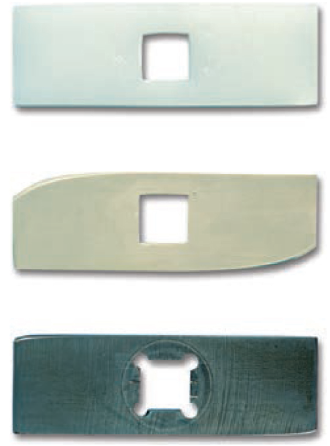 图3.基于砂浆过程的磨损因子。 聚乙烯 = 1（上）; 聚丙烯 = 7（中）; 钢= 1.6 （下）