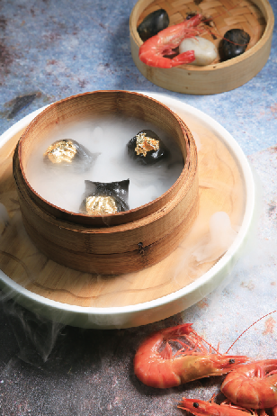 金箔墨鱼汁虾饺皇