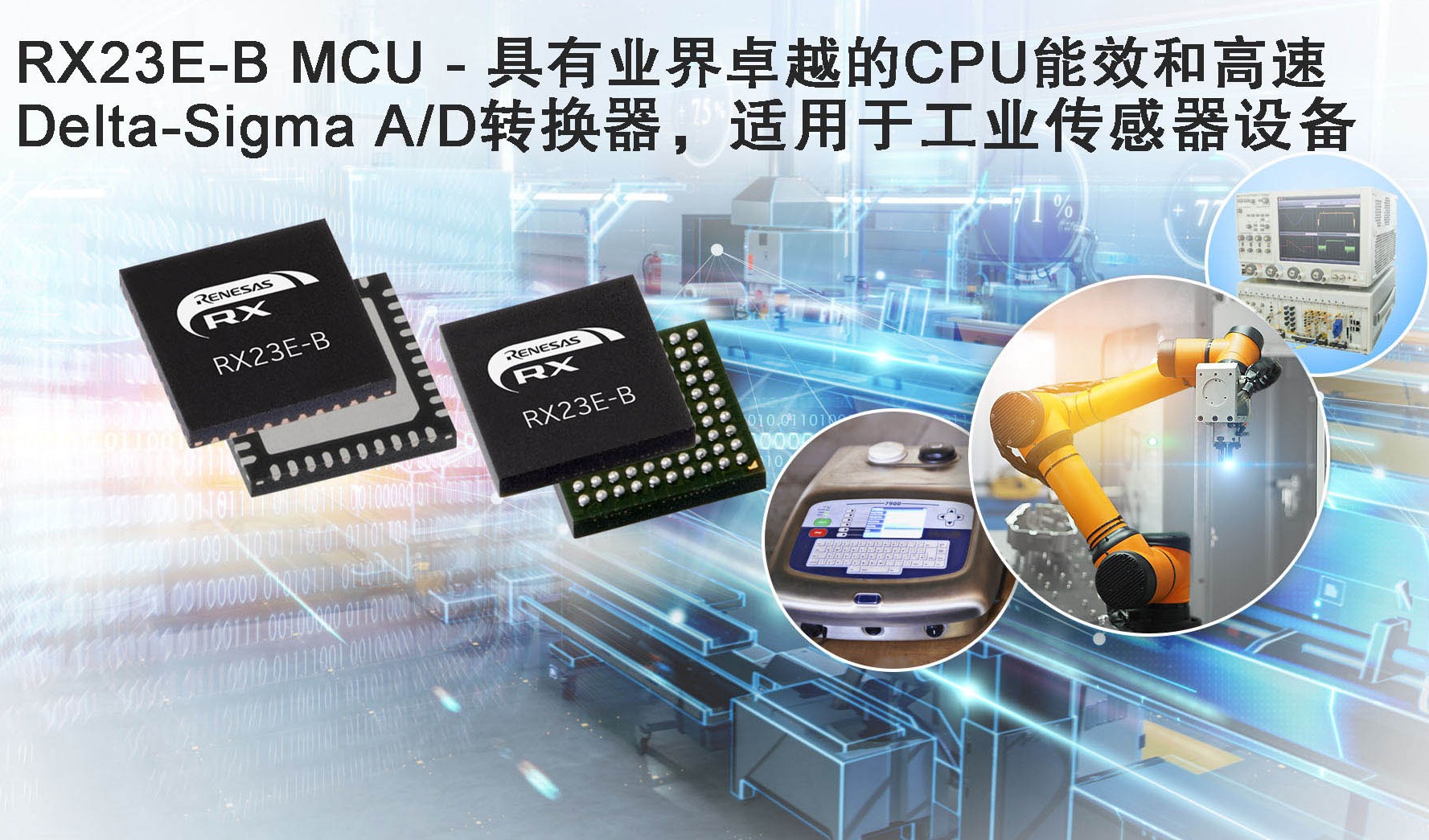 瑞萨电子面向高端工业传感器系统推出具备高速、  高精度模拟前端的32位RX MCU