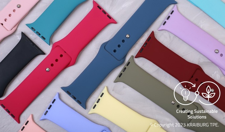 Smartwatch strap with sustainable TPE