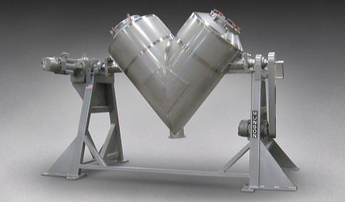 Sanitary Vee-Cone blender equipped for liquid additions