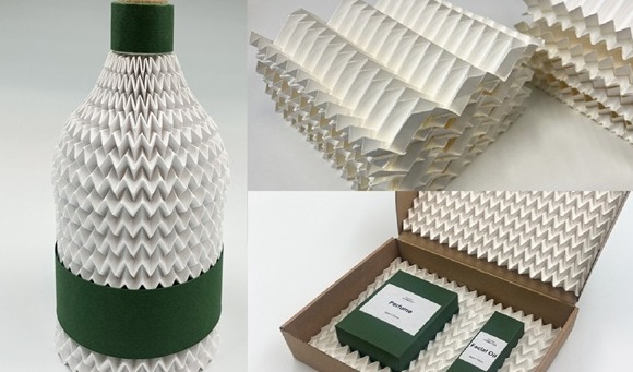 Origami packaging technology for creating sustainable protective packing materials