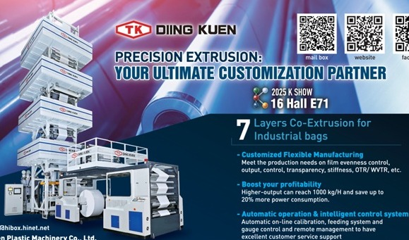 Diing Kuen to demonstrate 3-layer blown film line at K 2025
