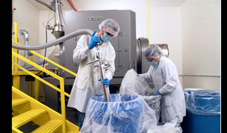 Rotary batch mixer facilitates proprietary nutraceutical processes