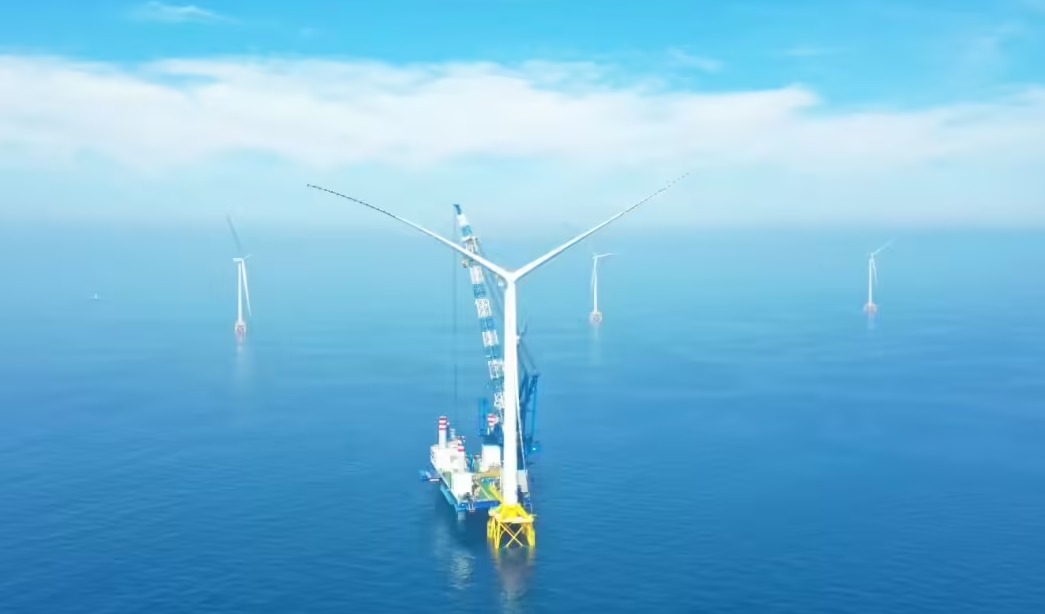 我国水深最深海上风电项目并网发电