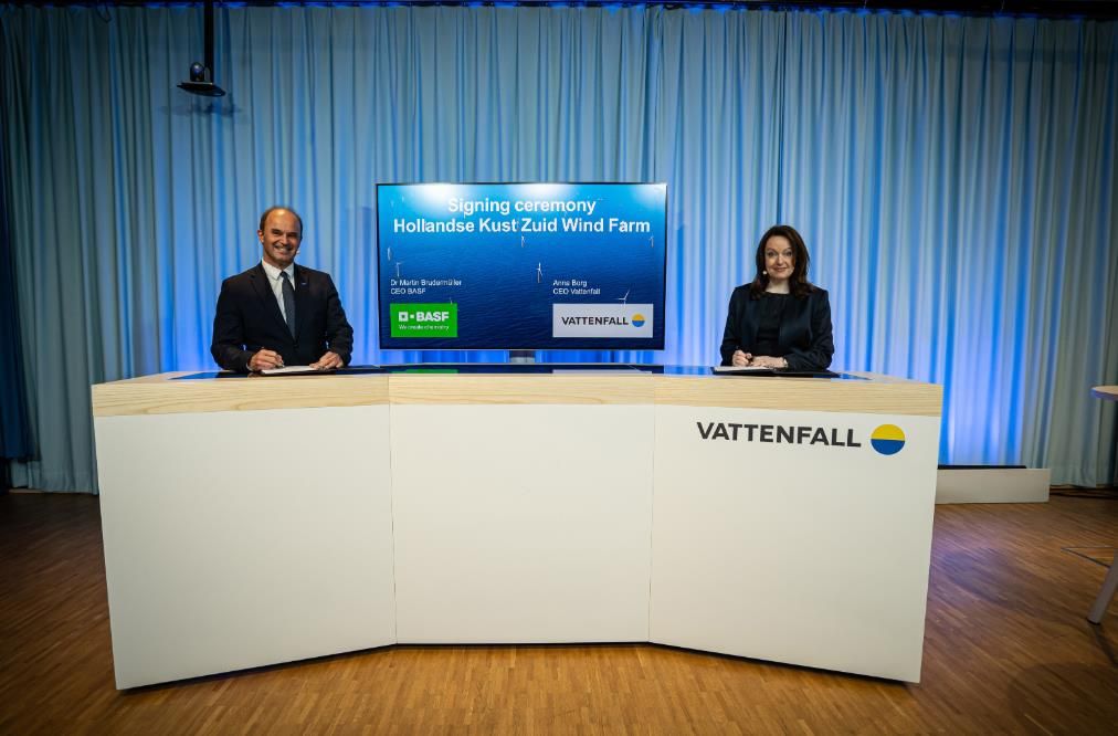 巴斯夫将收购Vattenfall公司Hollandse Kust Zuid近海风电场49.5%的股份