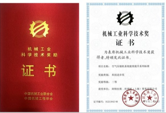 阿特拉斯•科普柯荣获机械工业科学技术进步二等奖