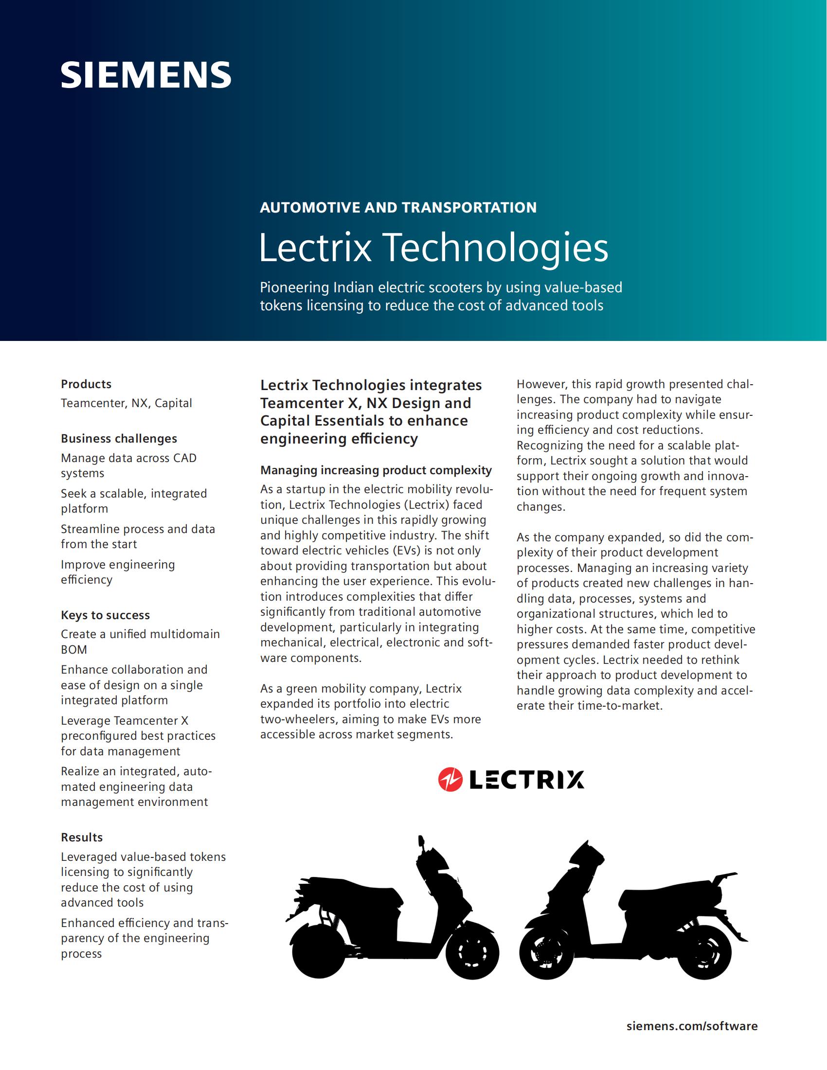 Lectrix Technologies case study : Pioneering Indian electric scooters by using value-based  tokens licensing to reduce the cost of advanced tools